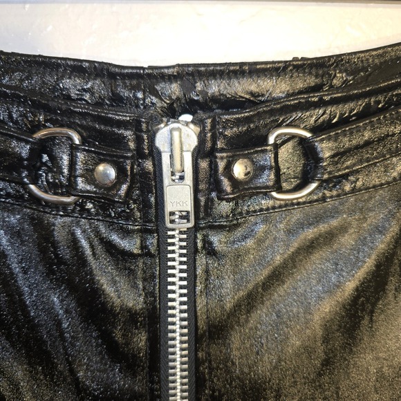 Lip Service 32x32 Faux Leather Pants Medium YKK Zipper Buckle GOTH Damage - Picture 4 of 16